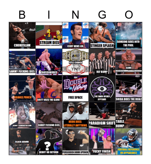 AEW Double or Nothing Bingo! Bingo Card