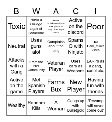 ATN Bingo Card