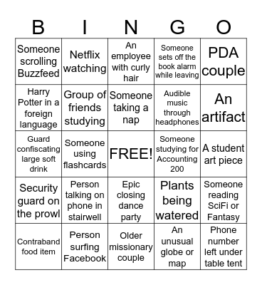 BYU Library BINGO Card