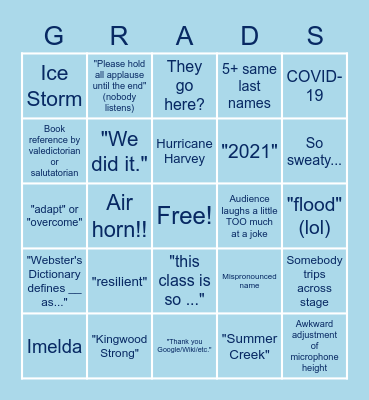 KHS 2021 Bingo :D Bingo Card
