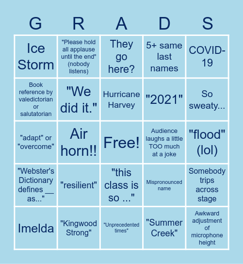 KHS 2021 Bingo :D Bingo Card