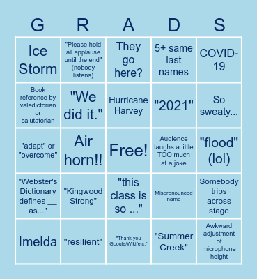 KHS 2021 Bingo :D Bingo Card