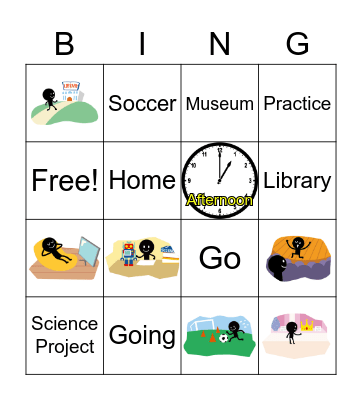 Lesson 5: I'm Going to See a Movie Bingo Card