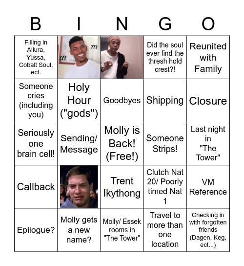 Critical Role C2E141 Bingo! Bingo Card