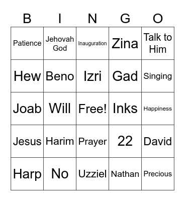 365 Bible Reading Bingo Card