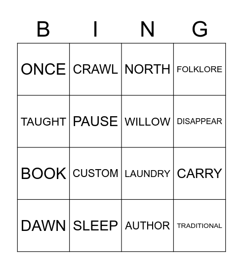 SPELLING WEEK 7 TERM 2 Bingo Card