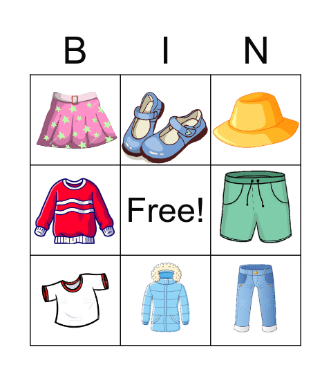 I want.../ I don't want... Bingo Card