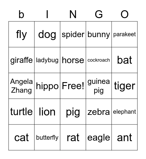 living things Bingo Card