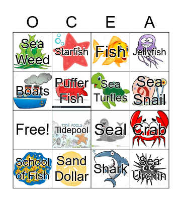 Ocean Bingo Card