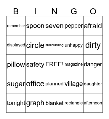 Reading Bingo  Bingo Card