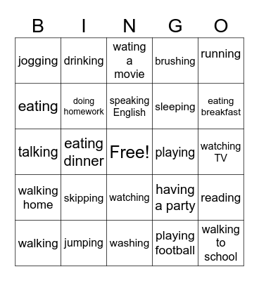 What are you doing? Bingo Card