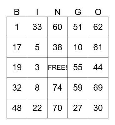 St Patty's Day  Bingo Card