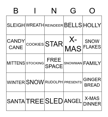 Christmas Bingo Card