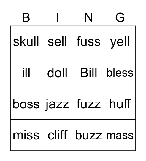 GRR Unit 4 Bingo Card