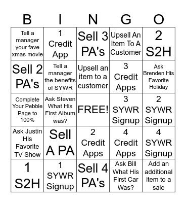 Consultative Sales Bingo Card