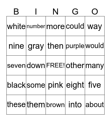 Fourth Quarter Bingo Card