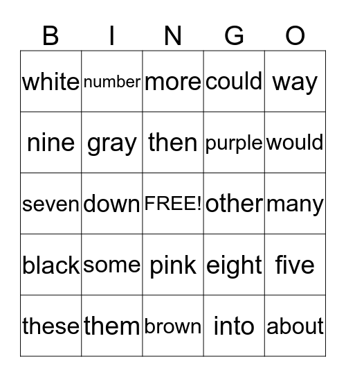 Fourth Quarter Bingo Card