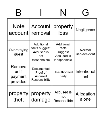 Enforcement Policy Bingo Card