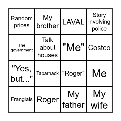 Morning Bingo Card