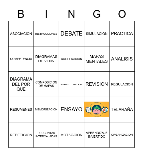 Estrategias de aprendizaje Bingo Card