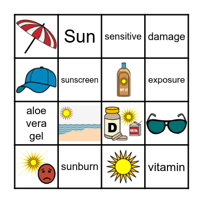 Sun Safety Bingo Card