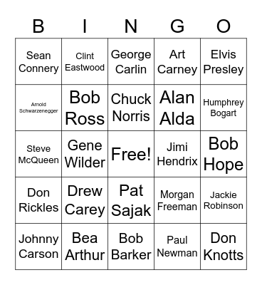 Memorial Day Bingo Card