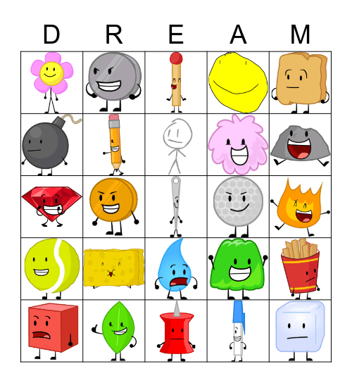 Battle For Dream Island Bingo Card