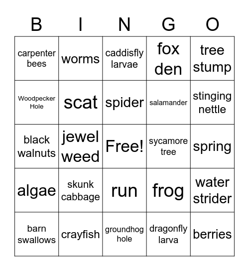 Colonial Pa. Plantation Bingo Card