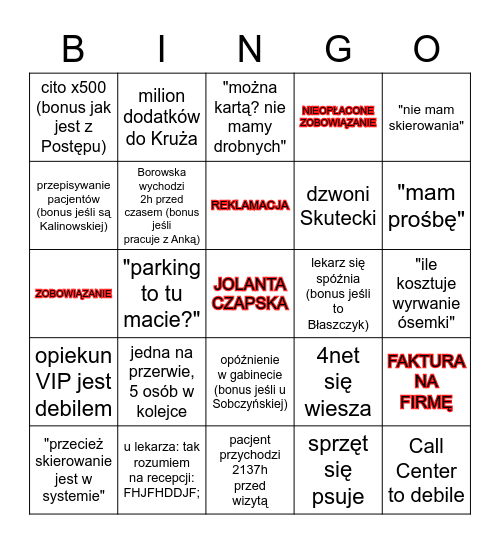 Domaniewska Bingo Card