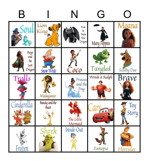 Movie Music Bingo Card