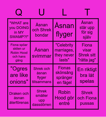 Shrek 1 Bingo Card