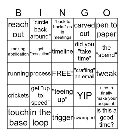 Lingo Bingo Card