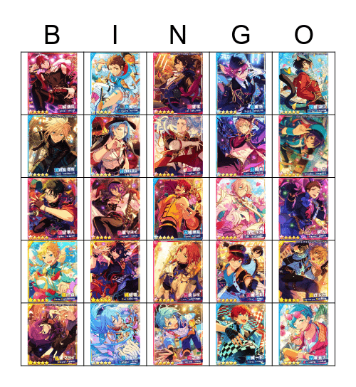 5* enstars characters Bingo Card