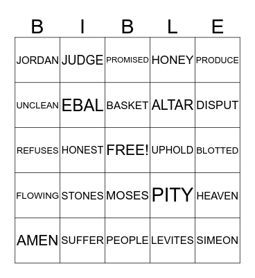 Bible Bingo Card