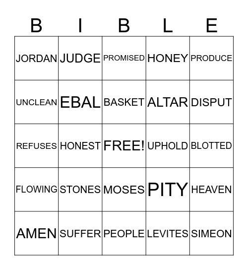 Bible Bingo Card