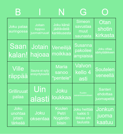 Mökkibingo Card