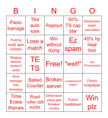 KCR Boxing bingo Card