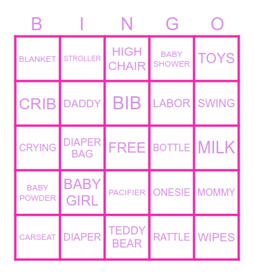 BABY Bingo Card