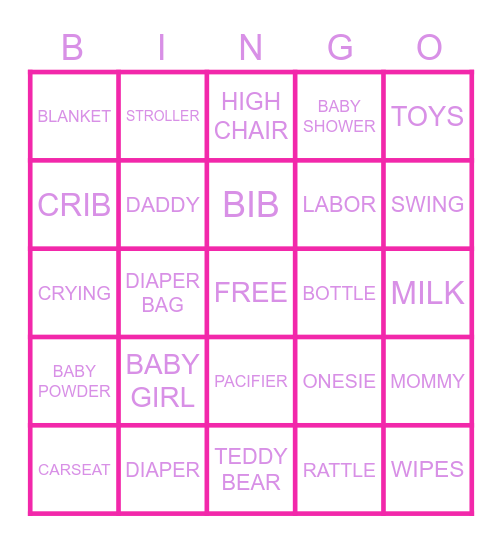 BABY Bingo Card