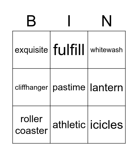 Review Bingo Card