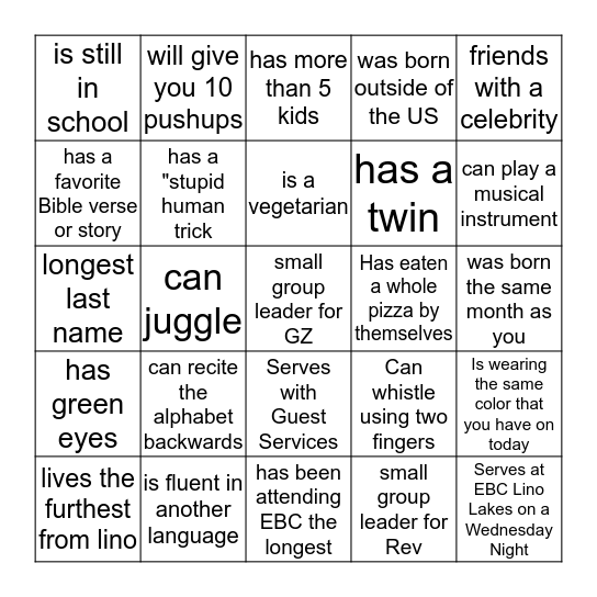 Bingo Card