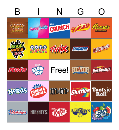 Halloween Candy Bingo Card