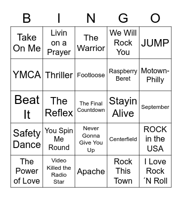 Music Bingo Card