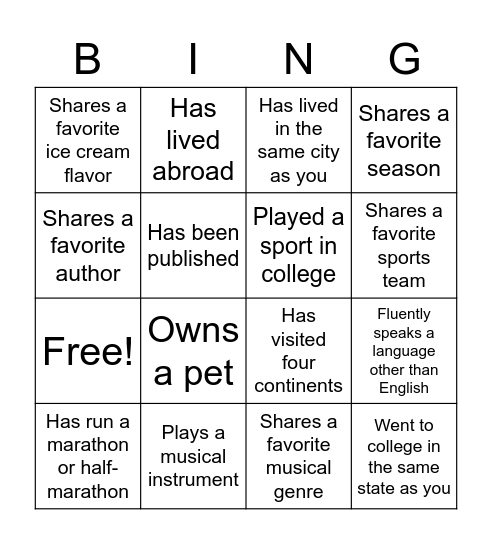 DOT Happy Hour Bingo! Find someone who... Bingo Card