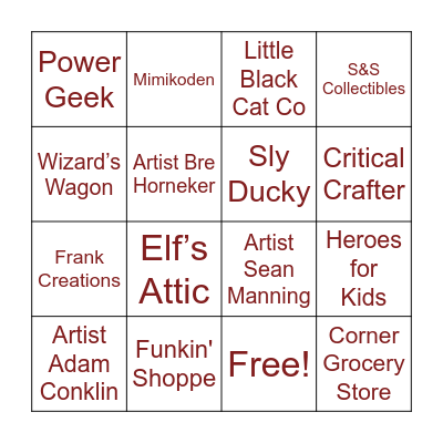 Cape Anime Con Bingo Card