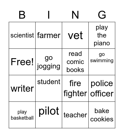 B8 U1-2 Bingo Card