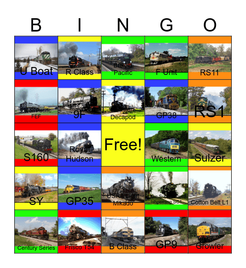 Railroads are fun But remember do not try this at home! Bingo Card