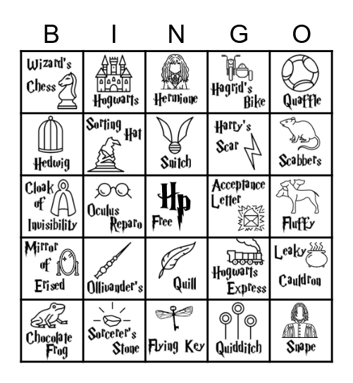 Harry Potter 4 Bingo Card