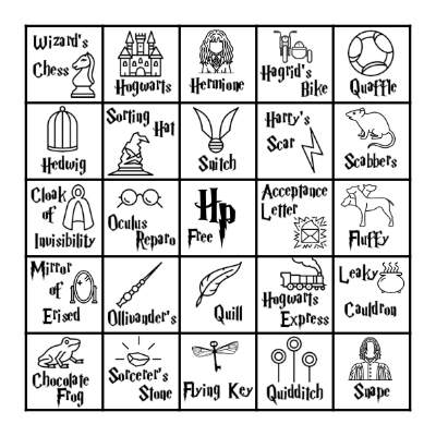 Harry Potter Bingo Card