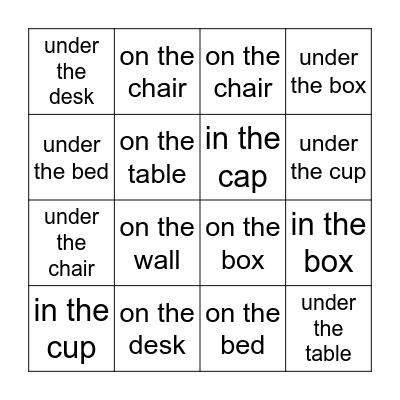 Where Is My Cap? Bingo Card